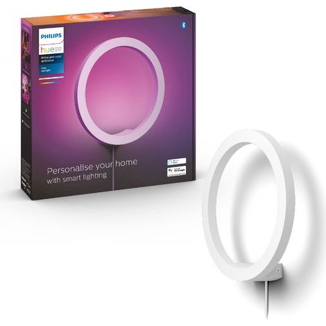 Philips Hue White and Color Ambiance Lampada da Parete LED Smart Sana, Luce Bianca o Colorata, Dimmerabile, 20W, Bianco (1/4)