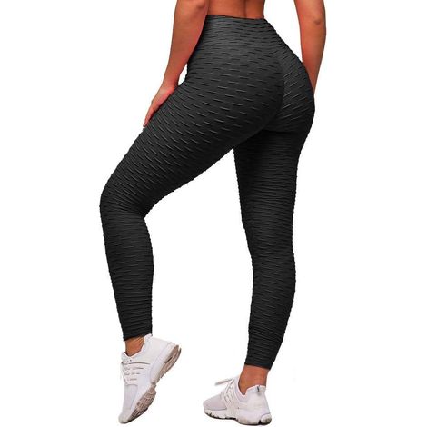 Women's Anti-Cellulite Push Up Butt Lift Elastic High Waist Leggings Large Size Sports Yoga Pants (1/5)