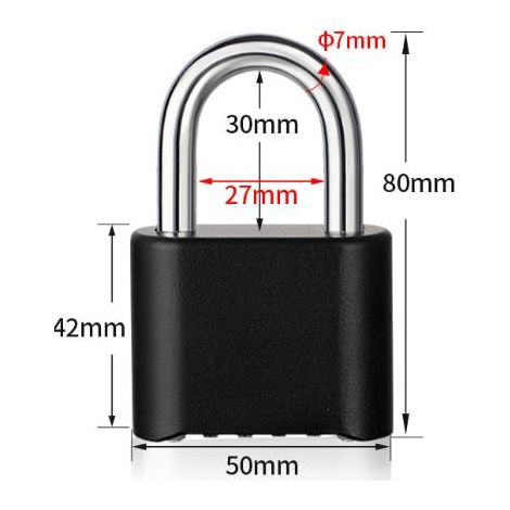 Cadenas à combinaison numérique, cadenas à combinaison étanche en alliage de zinc, monobloc, pour casiers extérieurs. (1/5)