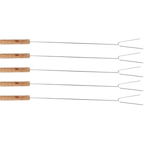 Fourchette À Viande En Métal Forme U - Pour Barbecue Et Cuisine - Poignée Anti-Brûlure - Lot De 5 Pièces (1/5)