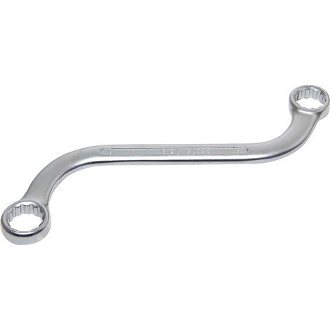 1 - Clé polygonale - Clé en S - Double ouverture 18 x 19 mm - Acier chrome-vanadium - Pour mécanique automobile et industrielle - Chromage mat