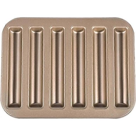 Moule à Biscuits en Bâtonnets 6 Cavités Antiadhésif pour Muffins et Financiers (1/4)