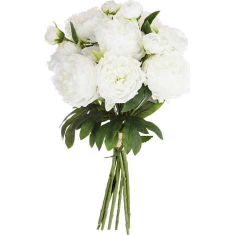 Bouquet di 13 peonie artificiali bianche H50cm - Atmosphera créateur d'intérieur