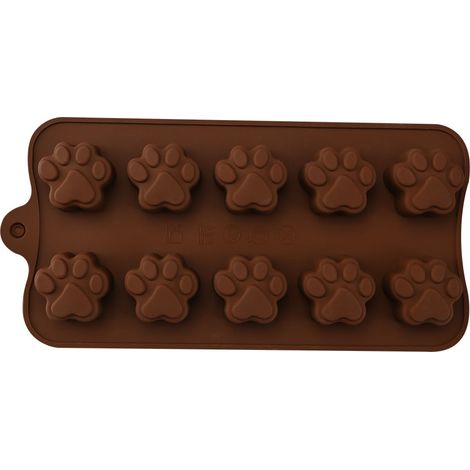 Moule en silicone à 10 empreintes de pattes de chat – Qualité alimentaire, antiadhésif et résistant au four (1/5)
