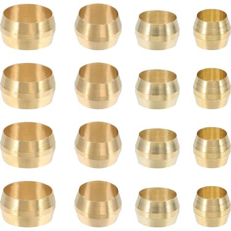 Lot de 80 embouts de compression en laiton, tubes OD 0,6 cm, 5/16", 3/8", 1/2", assortiment de raccords pour connecter l'air, le carburant, l'eau, l'huile et les gaz inertes (1/5)
