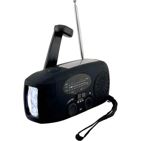 Radio d'urgence multifonction rechargeable à main, radio solaire avec éclairage extérieur, radio de prévention des catastrophes, 1 pièce. (1/5)