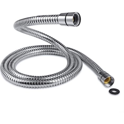 APEX Flexible de douche 1,5 m - 10 mm de diamètre, en acier inoxydable chromé, étanche et anti-torsion. (1/5)