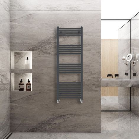 WarmeHaus Heated Straight Towel Radiator Anthracite 1400x500mm