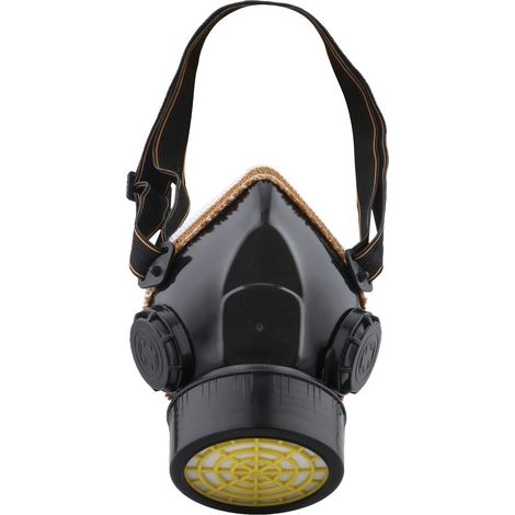 Anti-Staub-Maske, Lackschutz, industrielles chemisches Atemschutzgerät gegen giftige Dämpfe, Kartuschenmasken-Schutzventil, leicht zu atmen, schwarz (1/5)
