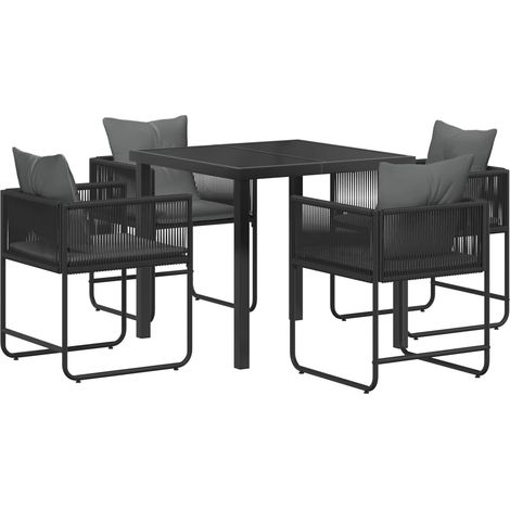 Garden Dining Set 5 pcs Black and Anthracite 80 x 80 x 73 cm vidaXL (1/5)
