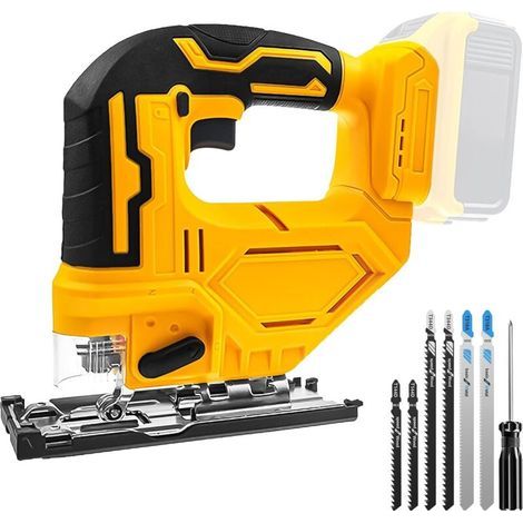 Scie sauteuse sans fil compatible avec batterie Dewalt 20 V Max, outil de coupe de scie sauteuse 400 W 2700 tr/min, coupes biseautées à 45° avec lames de scie sauteuse pour coupe droite/courbe/cercle (1/5)