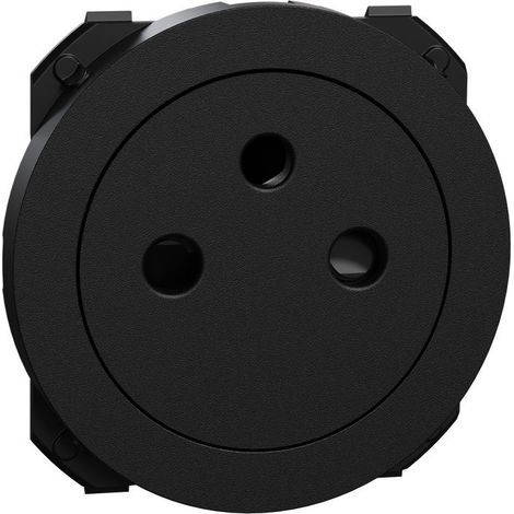 Schneider – Enjoliveur affleurant pour prise de courant – Noir onyx – Finition esthétique pour installations électriques modulaires – Gamme Odace (1/3)