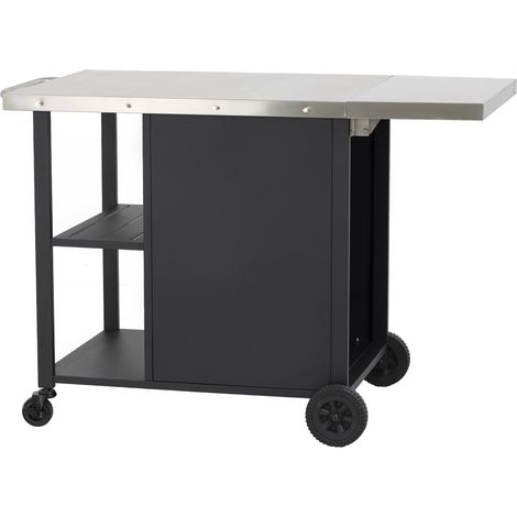 BIGHORN - Desserte barbecue et plancha - Plateau inox 304 - Tablette rabattable - 4 roues dont 2 avec frein - 115 x 65 cm (1/5)