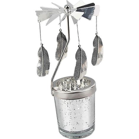 Porte-bougie rotatif, porte-bougie chauffe-plat, décoration de table ou de cheminée pour fêtes-Leaves