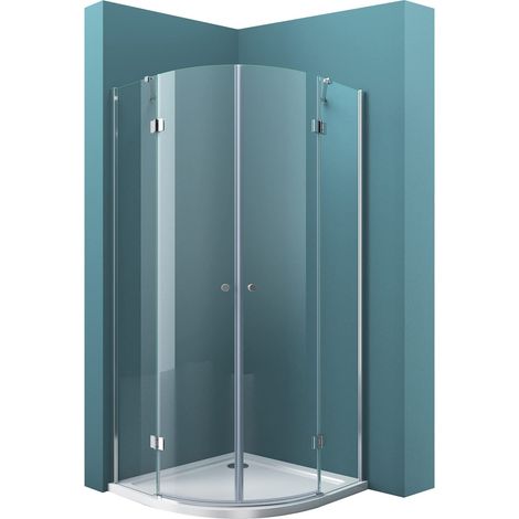 Mai & Mai Box Doccia 100x80cm, Cabina Bagno in Cristallo Trasparente Box Cabina Doccia Angolare con 2 porte girevoli Ravenna02K-Plus (1/5)
