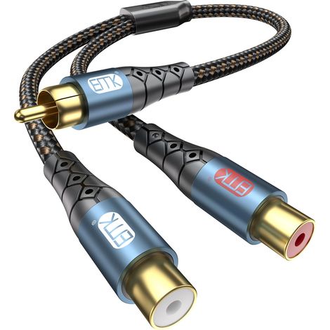 RCA adaptateur câble stéréo 1mâle 2 femelle répartiteur coaxial (0,3 m) (1/5)