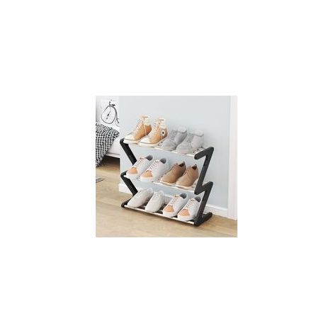 Étagère à Chaussures 3 Niveaux, Rangement Étroit et Stable pour Entrée et Placard, Organiseur Compact 45x19x35 cm, Montage Rapide (1/4)