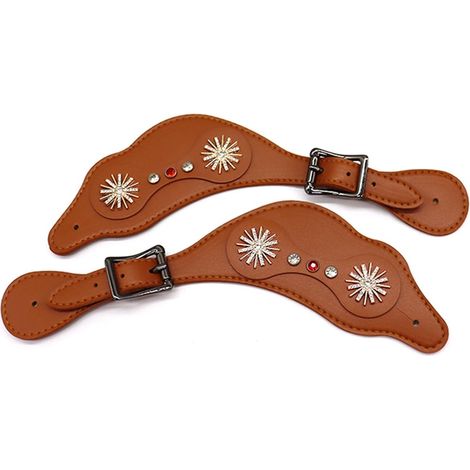 Sangle vintage avec boucles réglables en cuir PU pour bottes de cheval cavaliers en cuir PU bonne sangle (1/5)