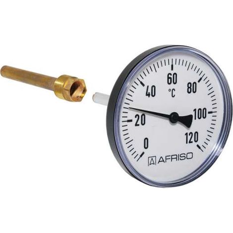 Afriso Bimetall Thermometer mit Tauchhülse 1/2 AG Ø 100mm Länge 100mm 63696 (1/5)