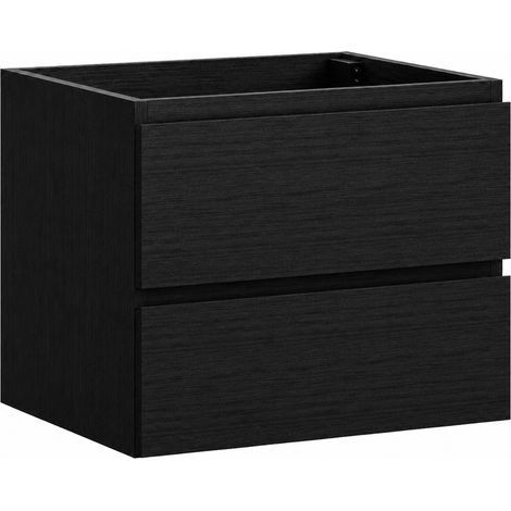 Waschbeckenunterschrank Angela 80cm - Schwarz Holz - Unterschran