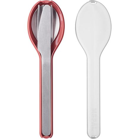 Mepal - Set di Posate 3 Pezzi Ellipse - Set di Posate da Viaggio - Composto da Coltello, Forchetta e Cucchiaio - Set di Posate con Custodia da Viaggio - Acciaio Inossidabile - Vivid Mauve (1/4)