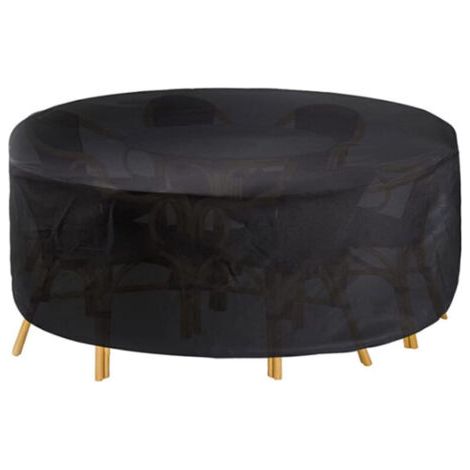 Housses pour Salons De Jardin Ronde 12075cm, Imperméable Housse De Table Exterieur Ronde, Housse De Protection Salon De Jardin 420D Oxford Tissu, Coupe-Vent