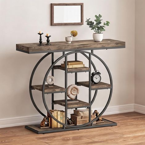 Console brun Rustique en mDF Acier 100 x 30 x 81,5 cm (1/5)
