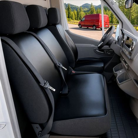 Housse de siège Transporter en simili cuir pour Mercedes-Benz Viano/Vito, siège simple et double (1/4)