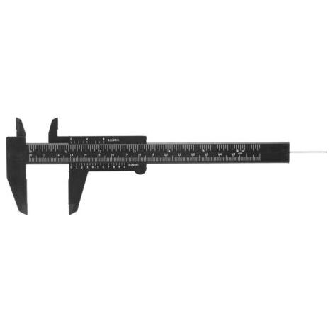 Échelle à double règle, outil de mesure à pied à coulisse en plastique de haute précision de 150 mm, outil de mesure 0,5 mm(Noir) (1/5)