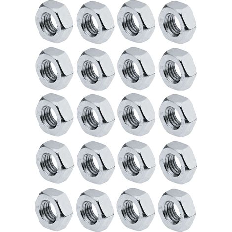 Cyclingcolors – Lot de 20 écrous hexagonaux en acier DIN 934 – Filetage M8 – Clé SW= 13mm – Assemblage robuste pour projets techniques