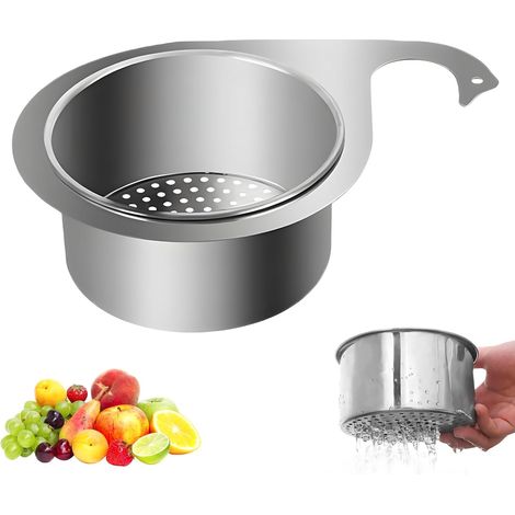 Passoire d'évier en acier inoxydable en forme de cygne, passoire d'évier, panier à déchets de cuisine (1 pièce) (1/5)