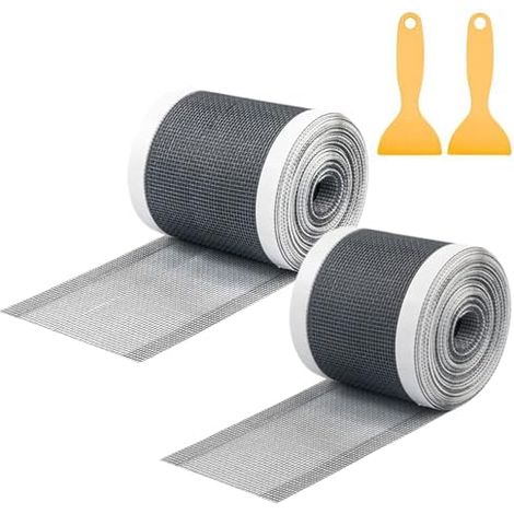Lot de 2 filtres de douche - 7 cm x 10 m et 10 cm x 10 m - Avec spatule en plastique - Pour caniveau de douche, douche, baignoires (1/5)