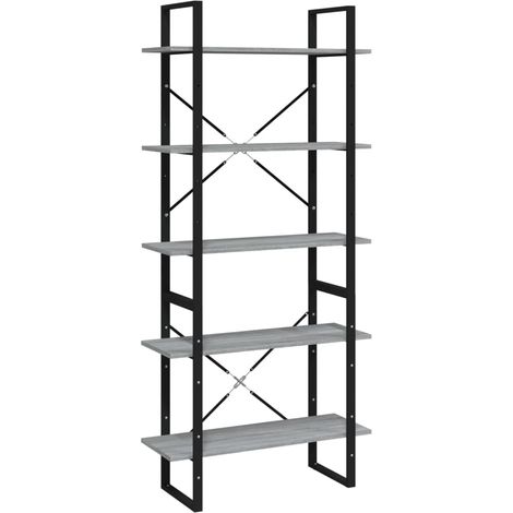 Maison Exclusive - Libreria 5 Ripiani Grigio Sonoma 80x30x175 cm Legno Multistrato
