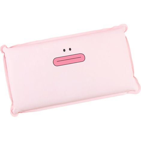 Oreiller rafraîchissant, doux et lavable, à motif dessin animé, idéal pour les enfants et les étudiants. Fond rose, grande bouche. (1/5)