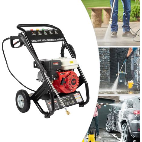 Nettoyeur haute pression thermique — Nettoyeur à pression haute performance : 7,5 CV, 3400 tr/min. Idéal pour les jardins et les allées. (1/5)
