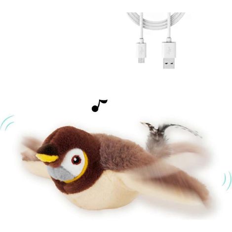 Oiseau interactif pour chat qui gazouille et bat des ailes, jouet pour chat oiseau volant électrique simulé, Flappy Ch (1/5)