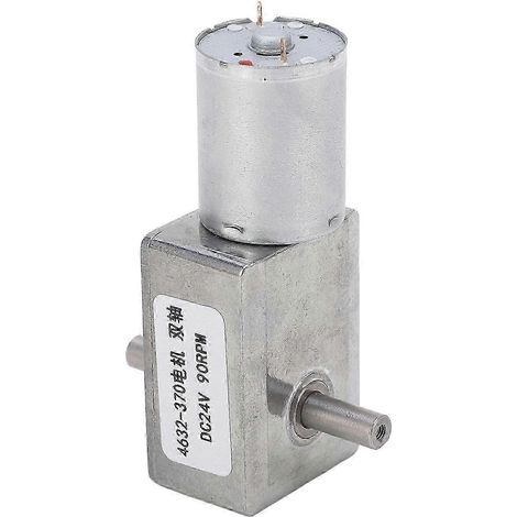 Gleichstrom-Getriebemotor mit zwei Wellen, einstellbarer Drehrichtung, Vierkant-Schneckengetriebe, 24 V, 90 U/min, für industrielle Anwendungen (1/5)