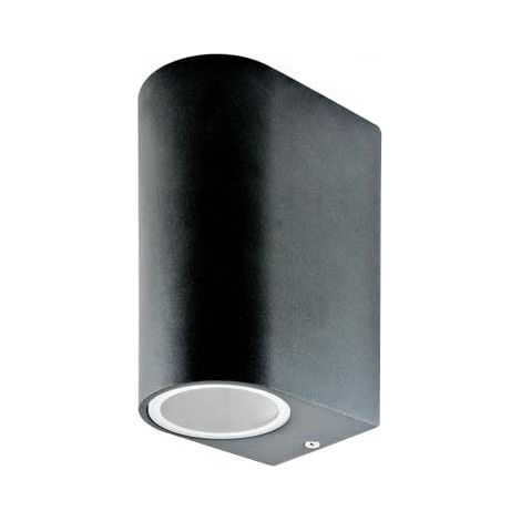 Portalampada Wall Light Alluminio satinato Nero 2xGU10 IP44 Mod. VT-7652 - SKU 7509 - Rotondo