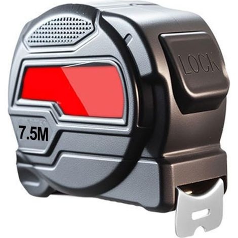 Mètre ruban métrique rétractable en acier inoxydable 5/7,5/10 mètres avec coque étanche antirouille et design creux pour un nettoyage facile (7,5 m)