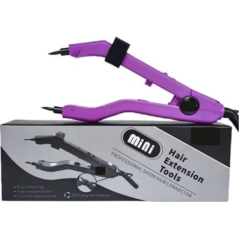 Température Réglable 220 ℃ Mini Chauffage Intelligent Outil D'extension De Cheveux À La Kératine Pointe Pointue Fer Extension Fusion Liaison Gain Temps Efficace(Purple) (1/5)