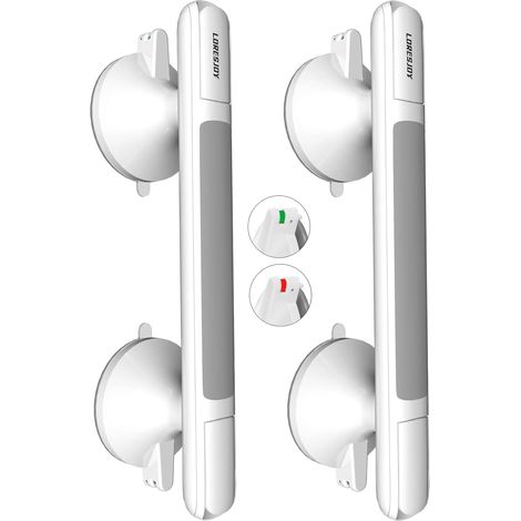 Poignée Ventouse pour Salle de Bain, 30CM Barres d'appui de Douche Sans Perçage, Sécurité Poignée Douche, Ventouse de Poignée Douche pour Seniors (1/5)
