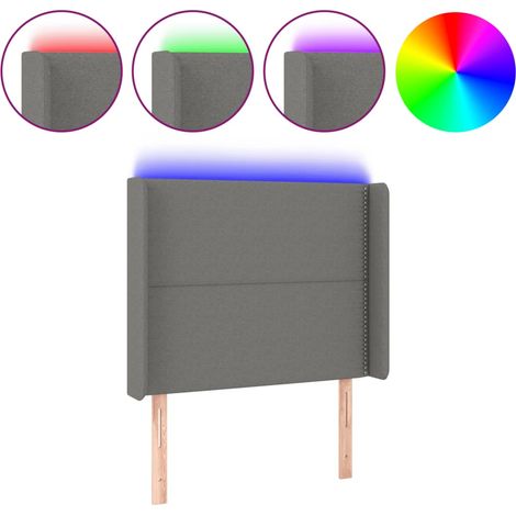 Maison Exclusive - LED Kopfteil Dunkelgrau 103x16x118/128 cm Stof