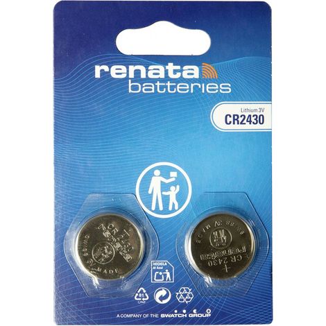Renata / Swatch Group - Pile bouton lithium blister x2 CR2430 Renata 3V 285mAh