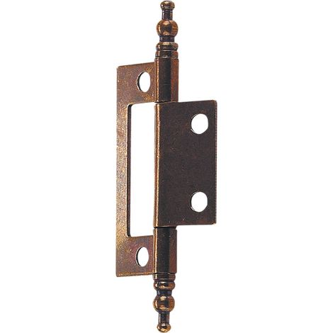 Itar – Charnière universelle à turlupet – Décor bronze – Pour bois dur – Charge maximale 50kg – Vendu sans embases ni caches (1/2)