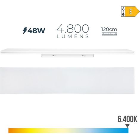 Regleta led 48 w 6400 k luz fria 4800 lm 12 x 120 x 4,5 cm (1/4)