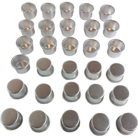 Mini candelieri in alluminio, 30 pezzi, colore argento