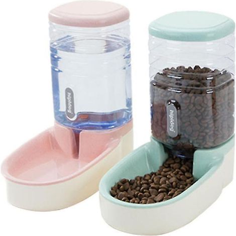 juego de dispensadores de comida, gran capacidad de 3,8 L, antideslizantes, para perros y gatos. (1/5)