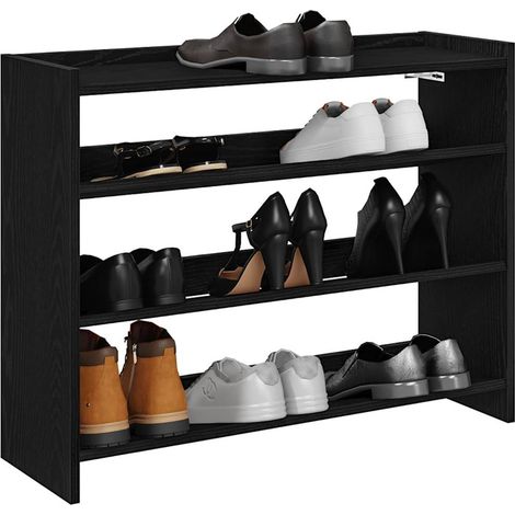 vidaXL Scarpiera Nera 80x25x62 cm in Legno Multistrato (1/5)