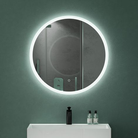 Mai & Mai Miroir de Salle de Bain avec Éclairage LED Glace Suspendu Miroir Rond Diamètre de 70 cm Anti-Buée LS 05 (1/5)