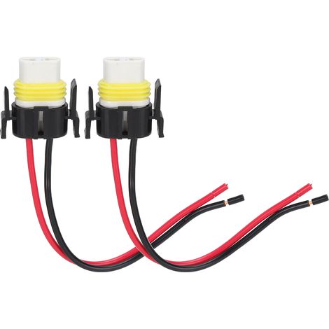 Lot de 2 connecteurs femelles H11 en céramique, 2 broches, 2 trous, pour faisceau de câbles, 1 mm, 1224 V. (1/5)